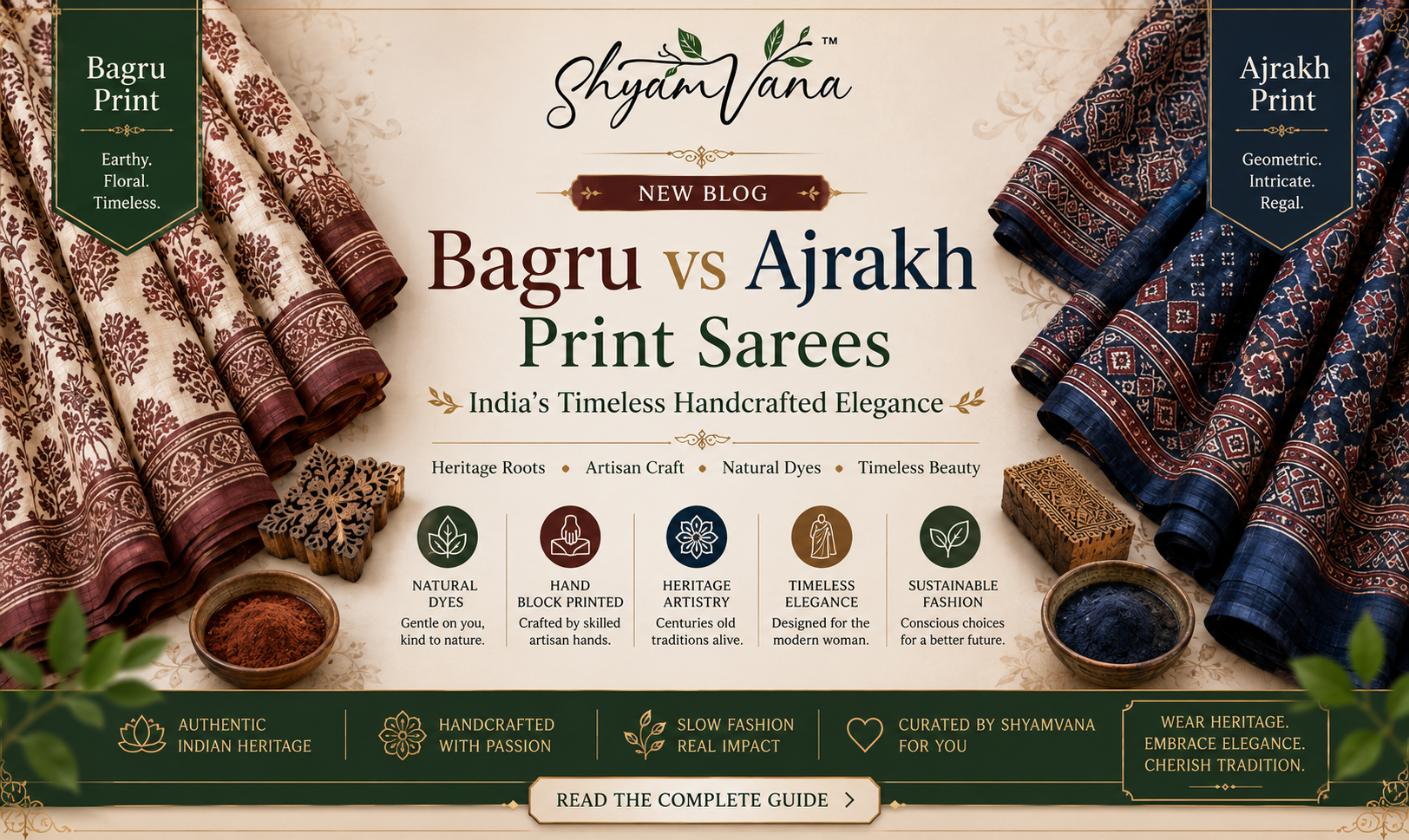 Bagru vs Ajrakh Print Sarees: India's Timeless Handcrafted Elegance