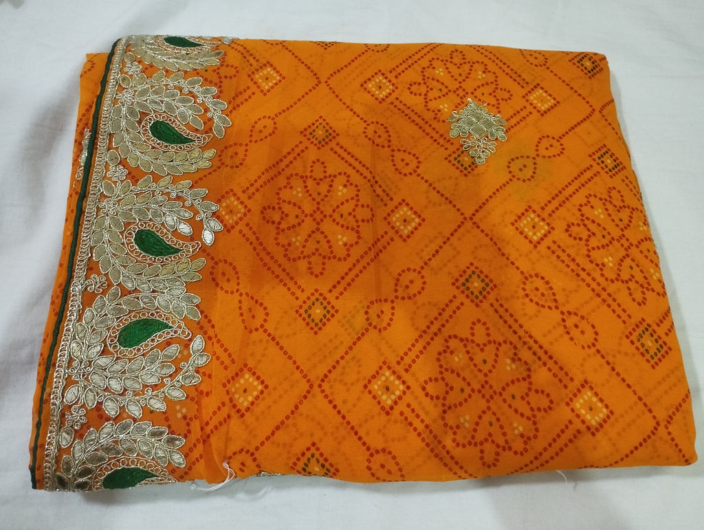 Bhandhej Gota Work Saree