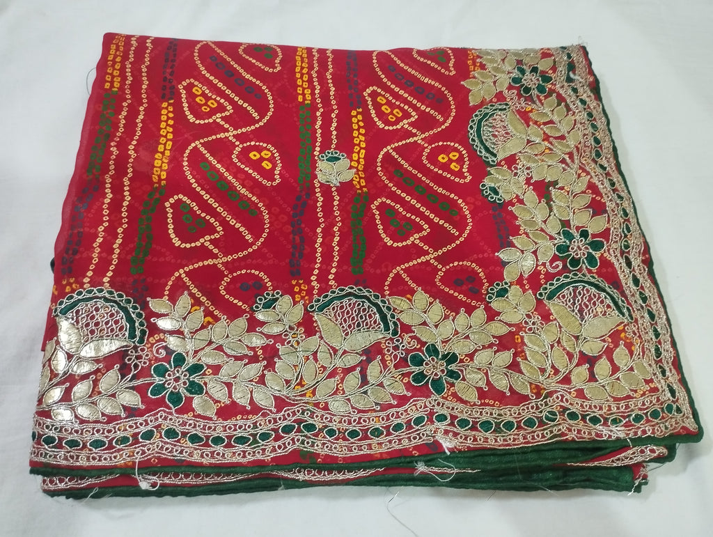 Bhandhej Gota Patti Saree