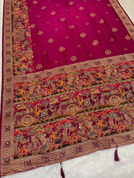 AJ-Var-Vadhu – Pure Pashmina Silk Saree