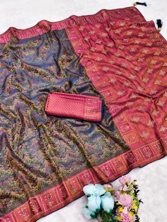 AJ-Sayar – Kalamkari Satin Saree