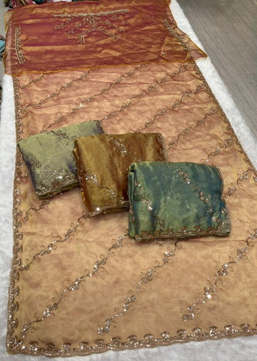 DF-Nihar | Tissot Fabric Saree with Lehariya Design
