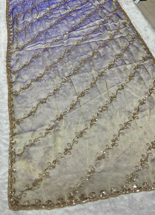 DF-Nihar | Tissot Fabric Saree with Lehariya Design
