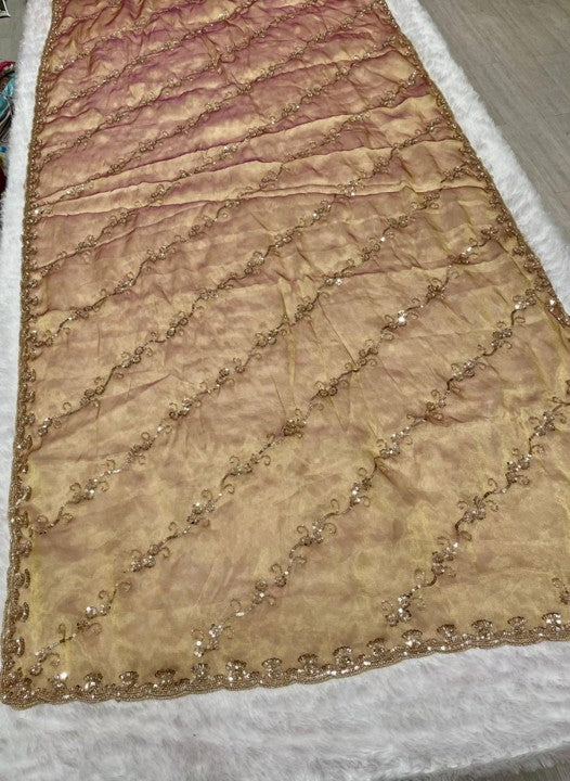 DF-Nihar | Tissot Fabric Saree with Lehariya Design