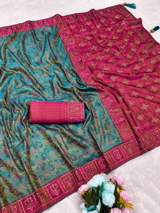 AJ-Sayar – Kalamkari Satin Saree
