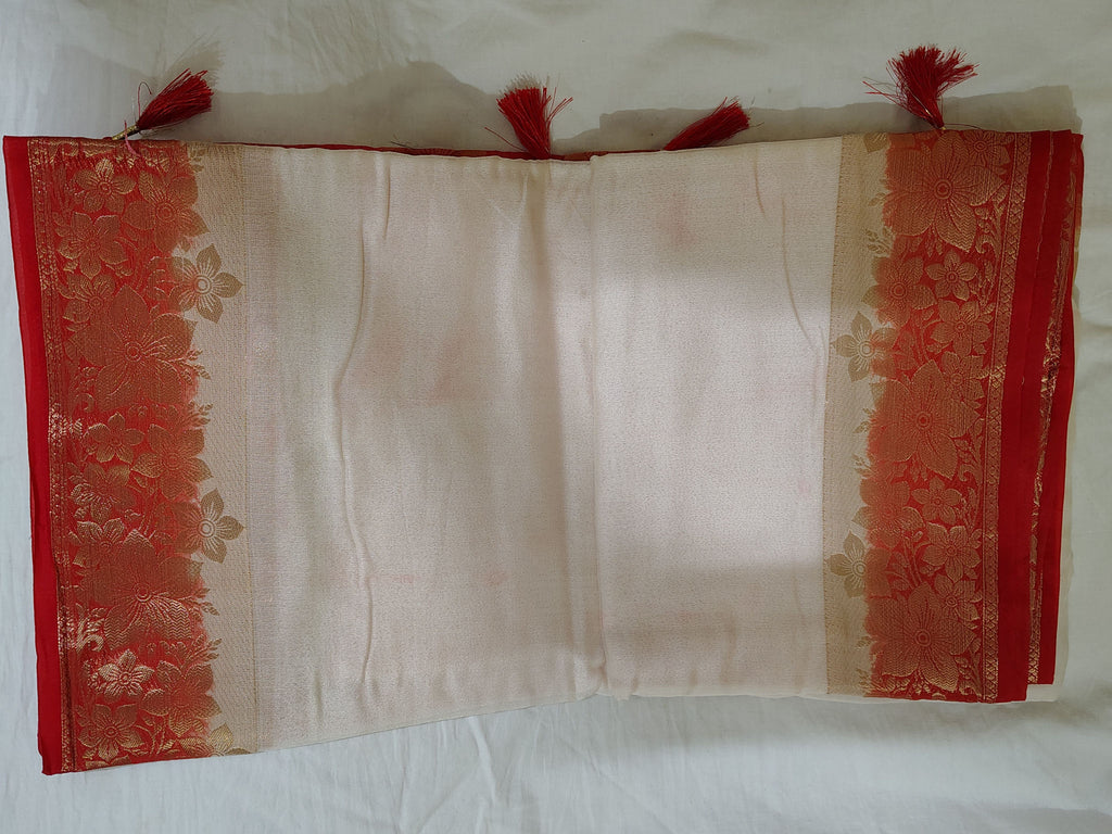 White Red Special Saree