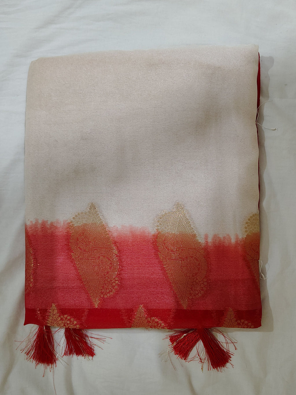 White Red Special Saree