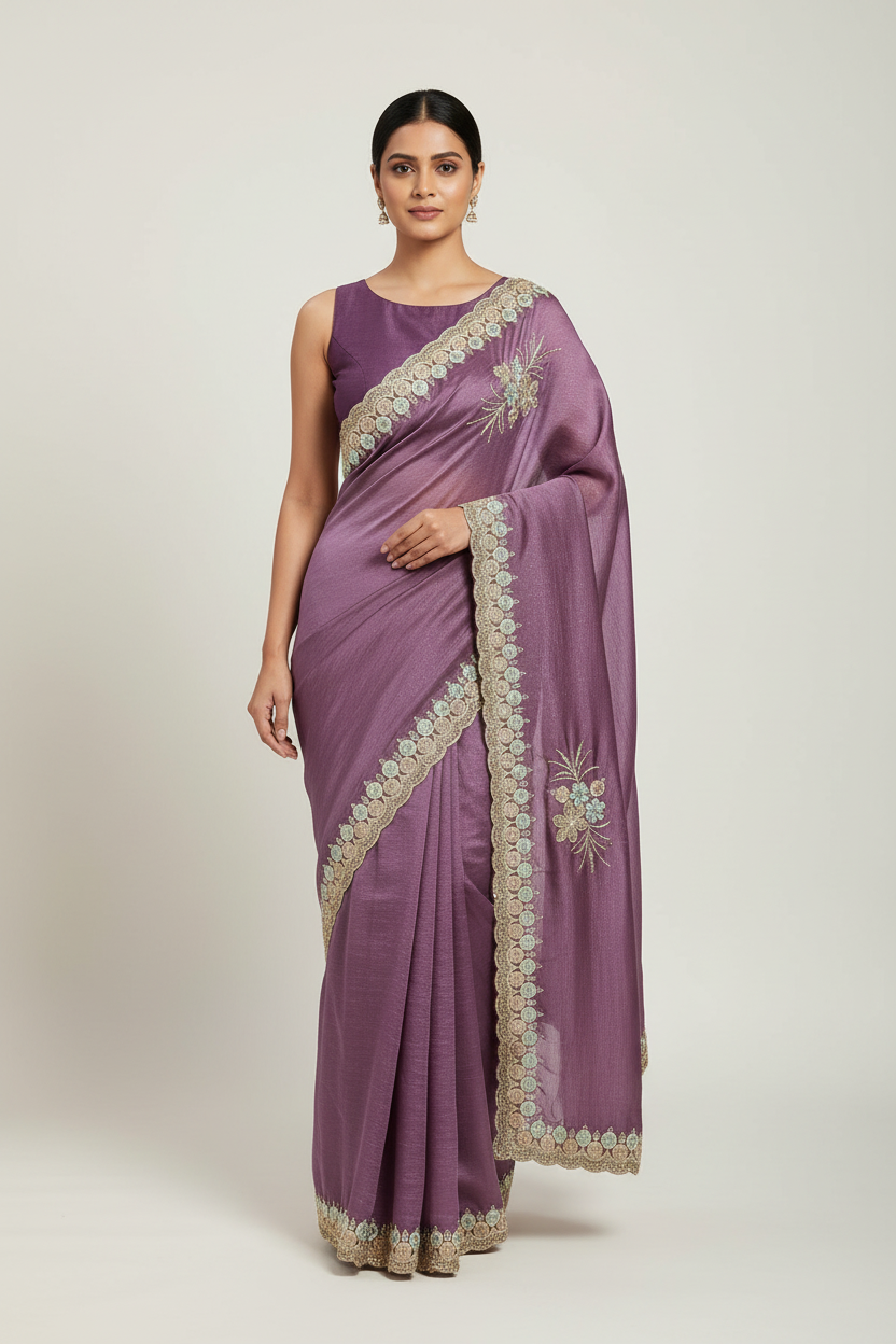 Ruchika Purple Plain Blouse